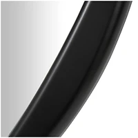 39" Black Wooden Abstract Oval Framed Wall Mirror