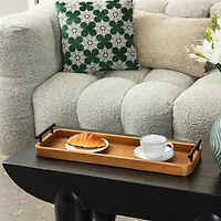 Glitzhome® Rectangle Acacia Wood Trays Set