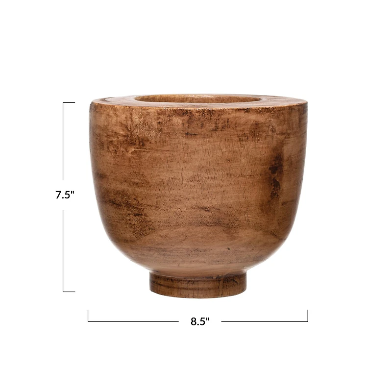 Hello Honey® 8" Brown Paulownia Wood Bowl