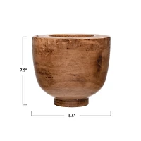 Hello Honey® 8" Brown Paulownia Wood Bowl