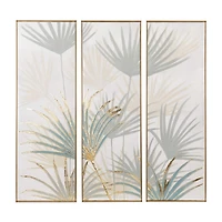 Set of 3 Brown Polystone Traditional Floral Wall Art, 16" x 47"