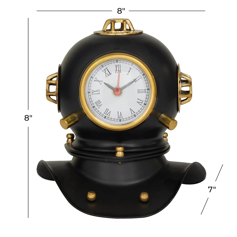 8" Brass Diver Helmet Clock