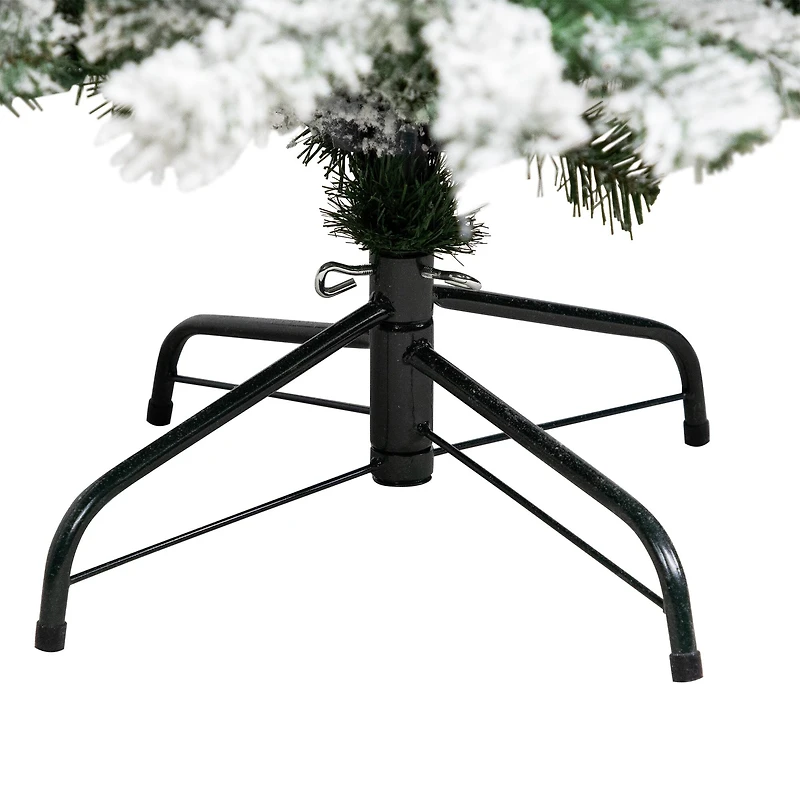 6.5ft. Pre-Lit Medium Flocked Pine Artificial Christmas Tree, Warm White LED Lights