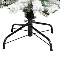 6.5ft. Pre-Lit Medium Flocked Pine Artificial Christmas Tree, Warm White LED Lights