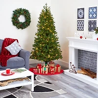 6.5ft. Pre-Lit Vancouver Spruce Artificial Christmas Tree, Warm White LED Lights