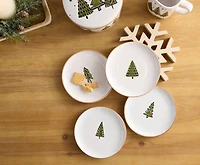 Ceramic Pine Tree Plate, Set of 4