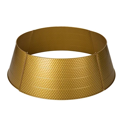 Glitzhome® 40.5" Christmas Gold Hammered Metal Tree Collar
