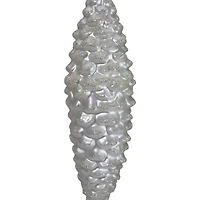 Frosted White Pine Cone Glass Ornament