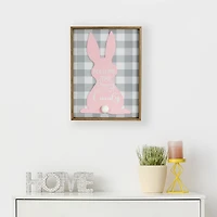 Follow the Bunny He's Got Candy Easter Bunny Framed Wall Sign