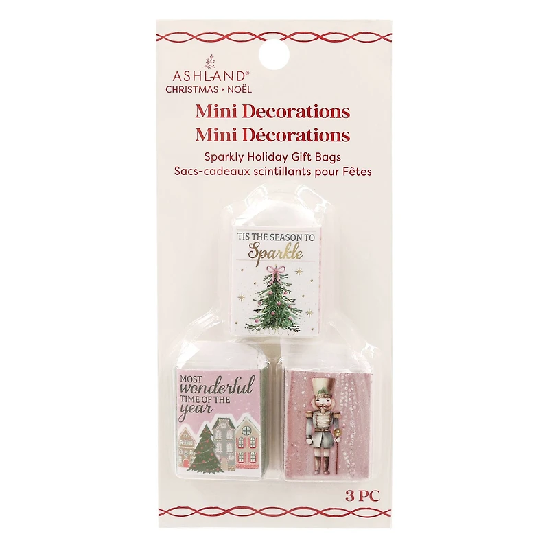 Mini Sparkly Holiday Gift Bag Decorations by Ashland®
