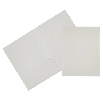 JAM Paper White Metallic Handmade Folders, 100ct.