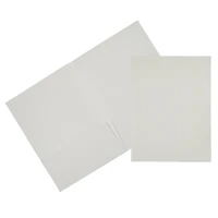 JAM Paper White Metallic Handmade Folders, 100ct.