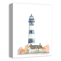 Striped Lighthouse 12" x 16" Canvas Wall Art
