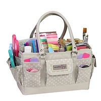 Everything Mary Tan Dot Deluxe Store & Tote Craft Organizer