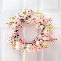 24" Pink Cherry Blossom Wreath