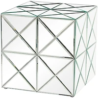 Silver Wood Mirrored Accent Table 18" x 18" x 18"