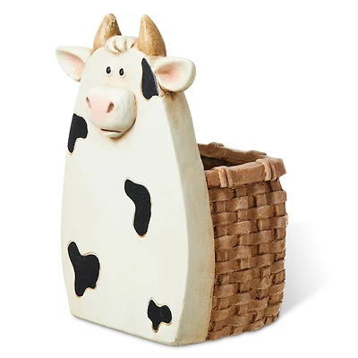 Glitzhome® 13" Cute Cow Statue Planter