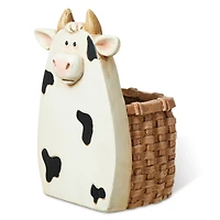 Glitzhome® 13" Cute Cow Statue Planter