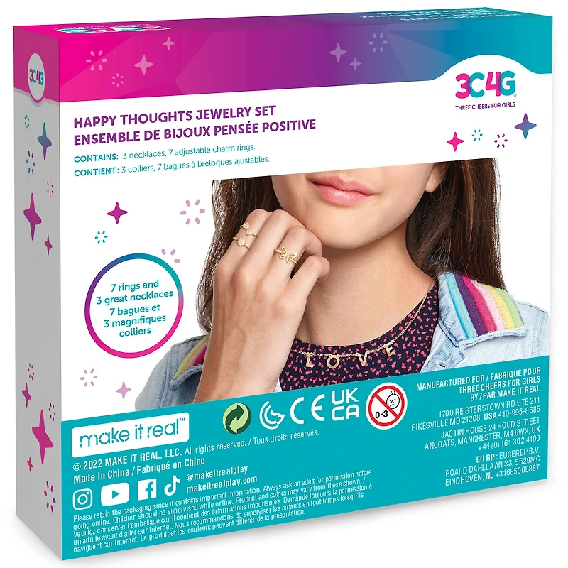 Make It Real™ 3C4G Happy Thoughts Necklace & Ring Set