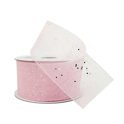 1.5" x 3yd. Sheer Glitter Ribbon by Celebrate It®