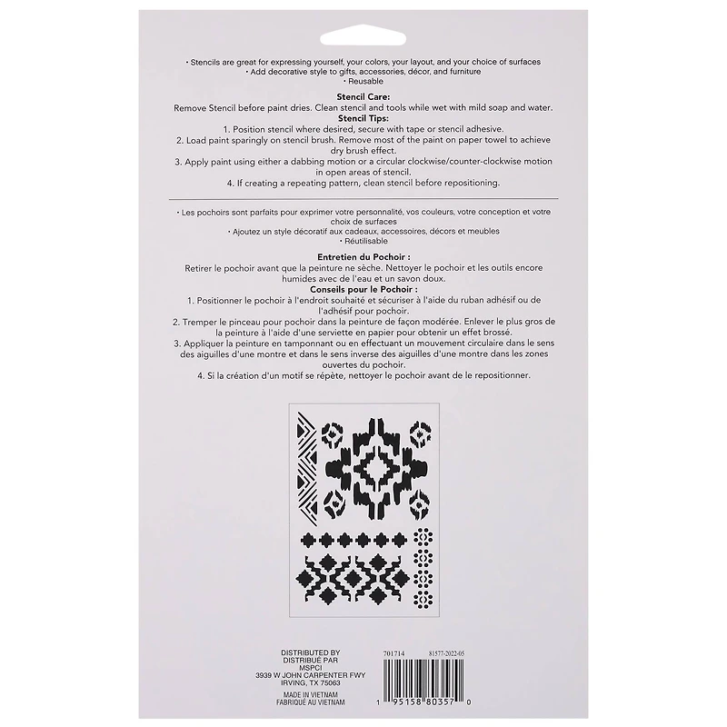 Ikat Pattern Stencils by Craft Smart®