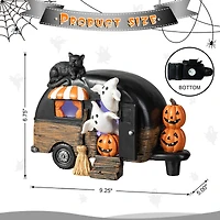 Glitzhome® 9.25" Halloween Lighted Camper Table Décor
