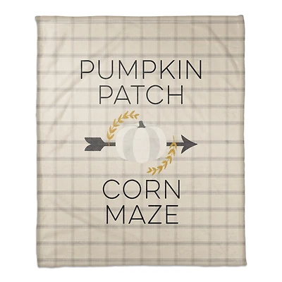 Multicolor Pumpkin Patch Corn Maze Fleece Blanket