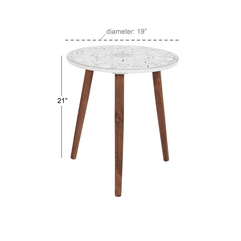 White Wood Contemporary Accent Table