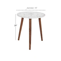 White Wood Contemporary Accent Table