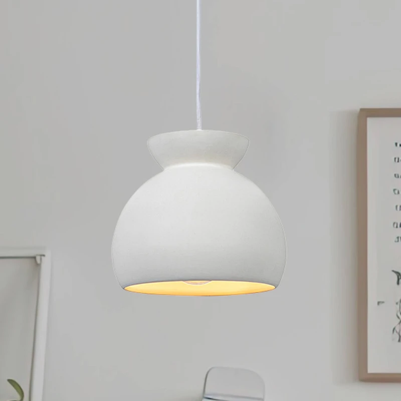 Hello Honey® Sienna Matte White Boho Ceramic Ceiling Light with White Fabric Cord