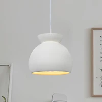 Hello Honey® Sienna Matte White Boho Ceramic Ceiling Light with White Fabric Cord