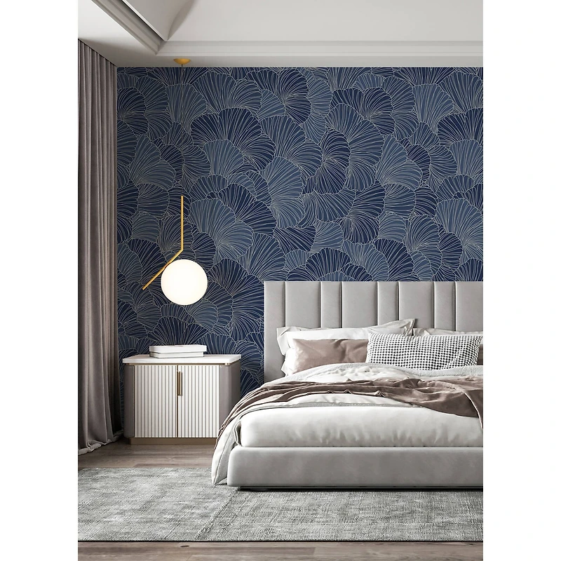 Katie Hunt Royal Blue Petals Wall Mural
