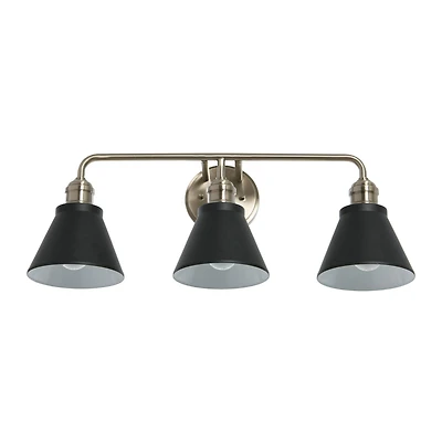 Hello Honey® Robert Stevenson Lighting Josie Metal 3-Light Vanity with Shades