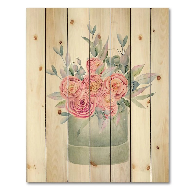 Designart - Gift Box With Pink Roses