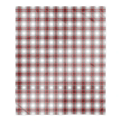 Red And Gray Plaid 50x60 Sherpa Fleece Blanket