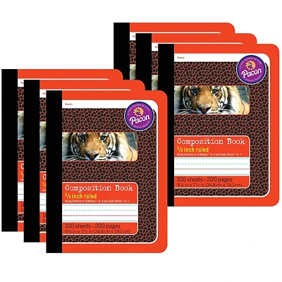 Pacon® 5/8" Ruled Book Bound Primary Composition Book, 6ct.