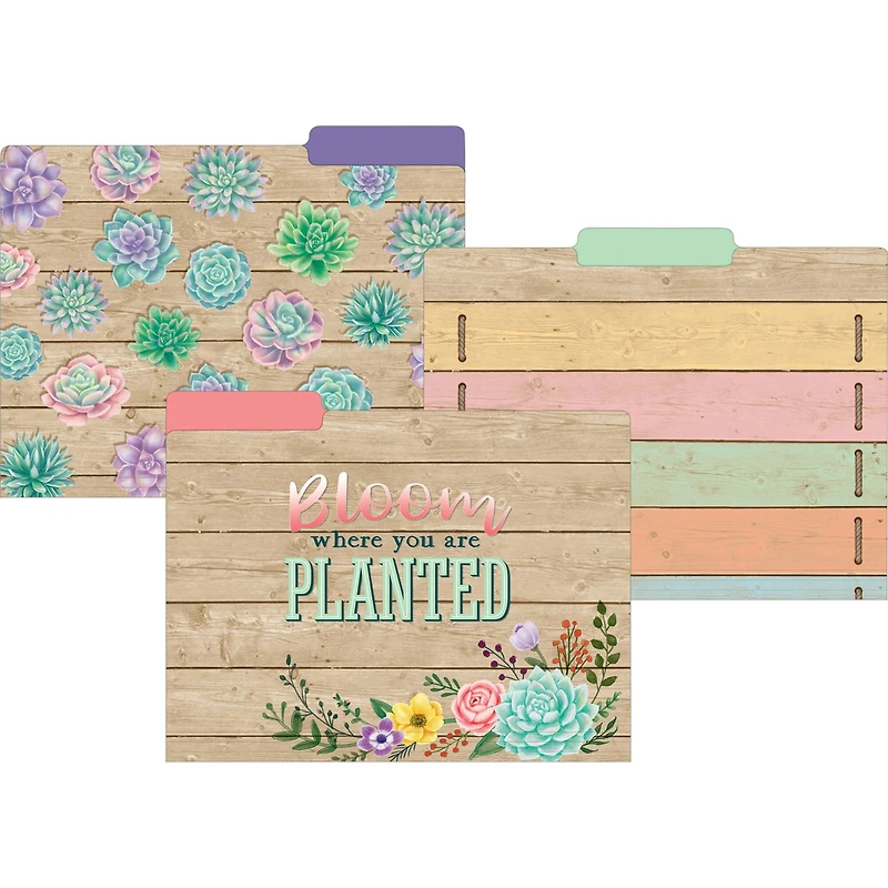 Teacher Created Resources Rustic Bloom File Folders, 2 Packs of 12