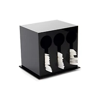 Mind Reader Black 3 Compartment Plastic Utensil Dispenser & Cutlery Organizer