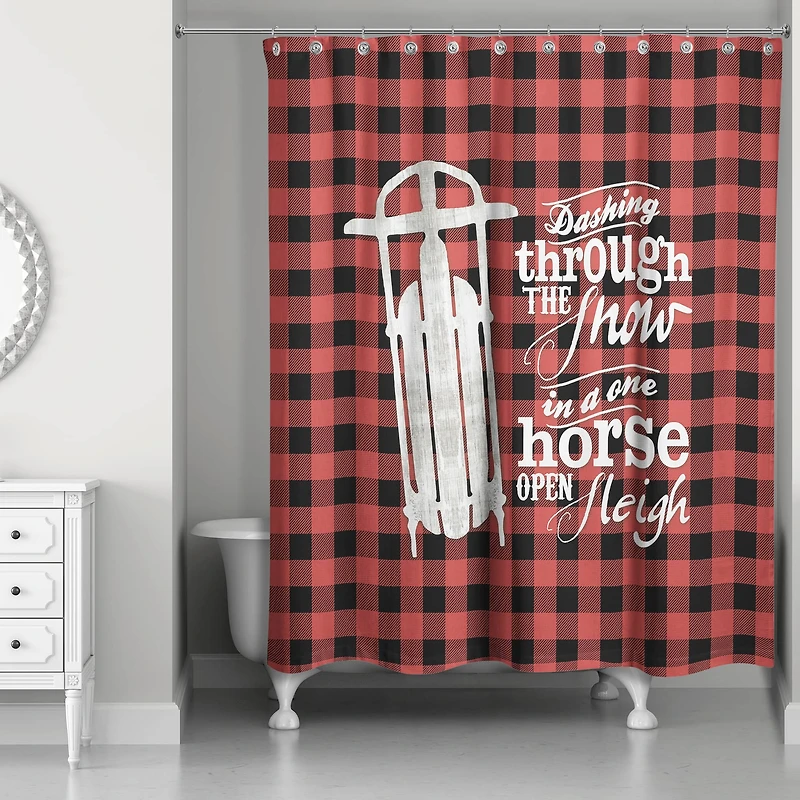 One Horse Open Sleigh Shower Curtain