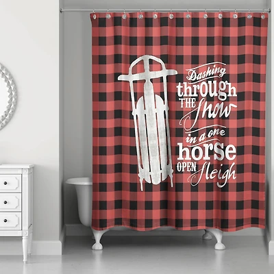One Horse Open Sleigh Shower Curtain