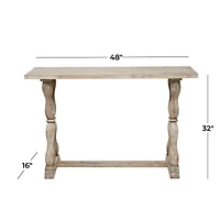Brown Fir Farmhouse Console Table, 32" x 48" x 16"