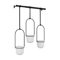 Umbra White & Black Triflora Hanging Planter Set