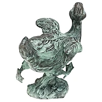 Design Toscano Lindell Pond Bronze Ducks Spitting Dancing Duck Garden Statue