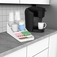Mind Reader White 7-Compartment Coffee Condiment Storage Organizer