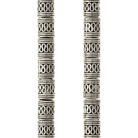 12 Pack:  Silver Snake Carved Metal Tube Beads, 9mm by Bead Landing™