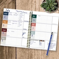 TF Publishing Medium Moody Blue Boho Undated Weekly Monthly Spiral Planner