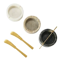 Hello Honey® 1.5" Salt & Pepper Marble Pinch Bowls with Metal Knifes