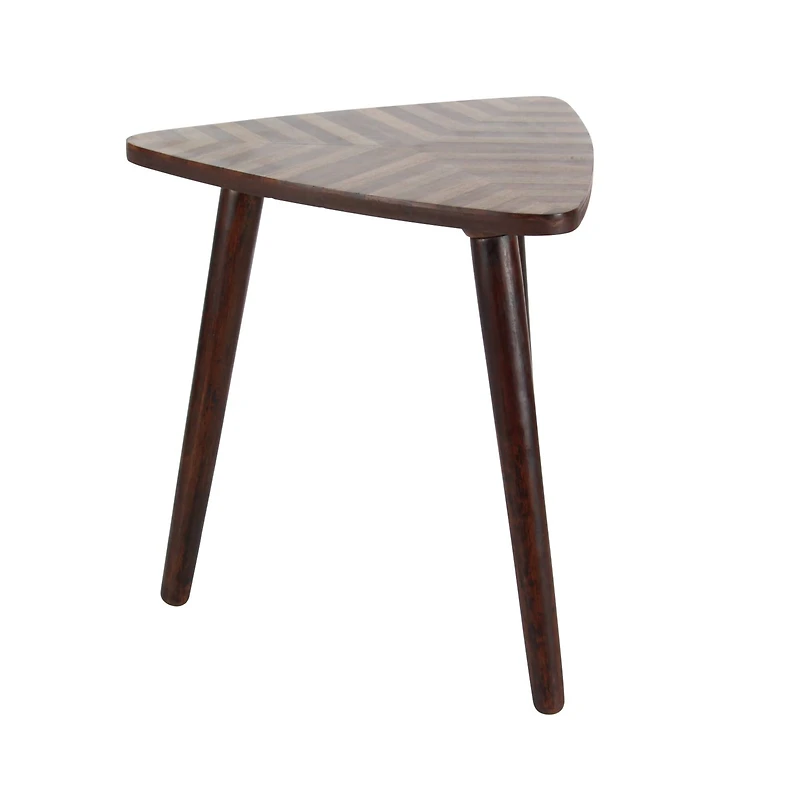 Dark Brown Mango Wood Modern Accent Table