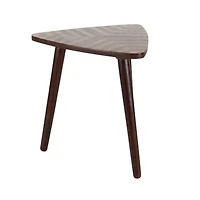 Dark Brown Mango Wood Modern Accent Table