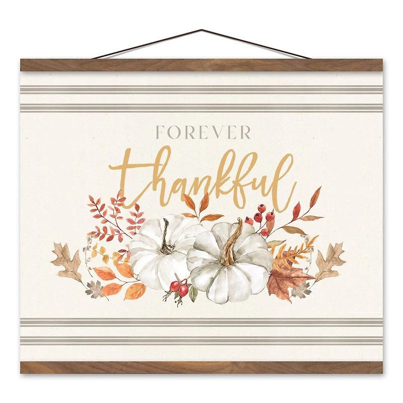 Forever Thankful 16" x 20" Teak Hanging Canvas